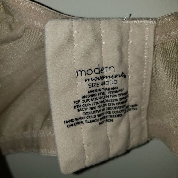 MODERN MOMENTS NUDE LACE DEMI BRA SIZE 44DDD - Picture 4 of 6